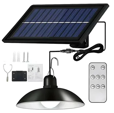Obrázek produktu pro Pronett XJ4623 Solární závěsná LED lampa na zahradu s dálkovým ovládáním, IP44, černá