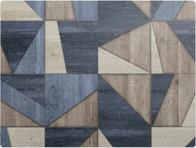 Produktbild von Geometrische Dreiecke – Bodenschutzmatte – Stuhlunterlage 120x90 cm – Rutschfest – Hartbodenmatte