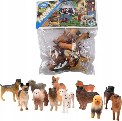 Produktbild von Figurenset 12 Stück Figuren Hunde Verschiedene Rassen Golden Retriever Boxer