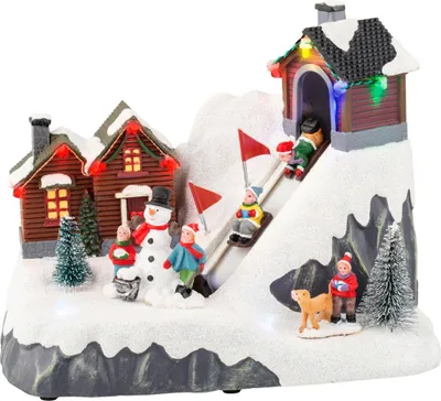 Produktbild von Lumineo LED Weihnachtsdorf batteriebetrieben Kunststoff 22 x 17 cm warmweiß bunt