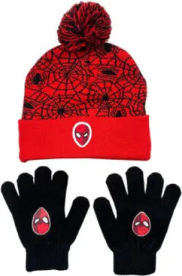 Produktbild von Spiderman Kinder Herbst Winter Set Mütze plus Handschuhe Kindermütze Gr. 52-54 – 52