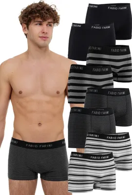 Produktbild von Fabio Farini - 8 Stück Herren Unterhosen - Männer Retroshorts aus weicher Microfaser im sportlichen Look mit Logoschriftzug