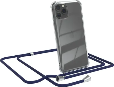 Produktbild von EAZY CASE Handykette kompatibel mit Apple iPhone 11 Pro, Handyhülle mit Umhängeband, Handykordel, Schutzhülle Clear, Band in Blau