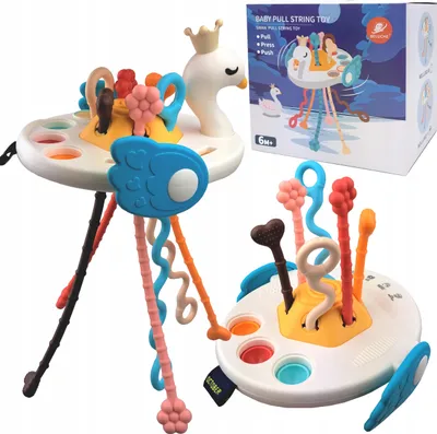 Zdjęcie produktu dla Zabawka Sensoryczna Łabędź Gryzak Dla Niemowląt 5W1 Zabawka Montessori