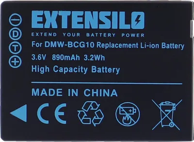 Produktbild von EXTENSILO Akku kompatibel mit Panasonic Lumix DMC-TZ7, DMC-TZ6, DMC-TZ31, DMC-ZS10, DMC-TZ9, DMC-TZ36, DMC-TZ8 Kamera (890 mAh, 3,6 V, Li-Ion)