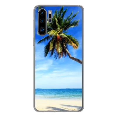 Produktbild von MuchoWow® Handyhülle Schutzhülle Hülle für Huawei P30 Pro Palmen - Strand - Meer Silikon Softcase Handy Hülle - Schutzdeckel