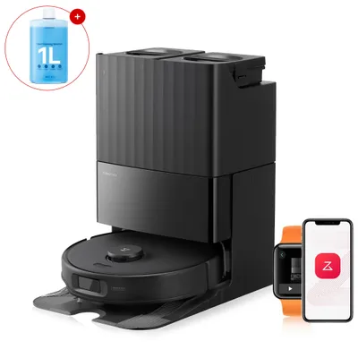 Produktbild von Roborock Qrevo Edge S5A Staubsauger Roboter 18.500 Pa(Upgrade von Qrevo master) inkl. 1L Bodenreiniger, Dual Anti-Tangle, Hebarem Wischmopp, Schwarz