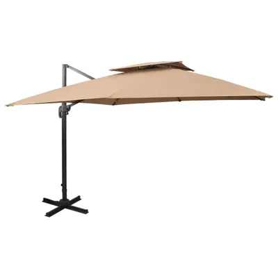 Produktbild von vidaXL Ampelschirm mit Lüftung 300x300 cm Taupe