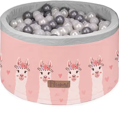 Immagine prodotto di Piscina in schiuma Flumi 90x40 cm con 200 palline ∅7 cm – lama + palline argento