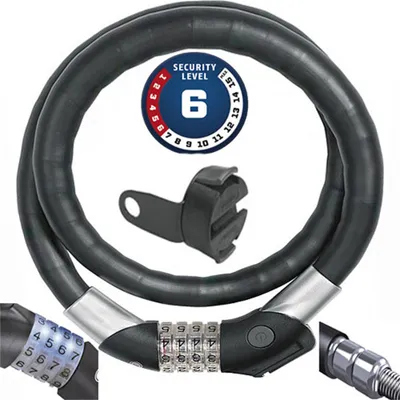 Obrázek produktu pro Abus Steel-O-Flex Raydo Pro 1460/85 KF Black Ocelové lanko-Zámek