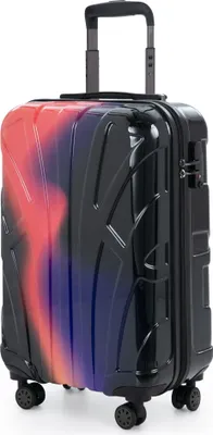 Produktbild von Suitline - Handgepäck Hartschalen-Koffer glänzend Trolley 55 cm, Flugzeug Trolley 55x35x20 cm, Glossy Gradient Design Bordkoffer 4 Rollen, TSA,Neon Red