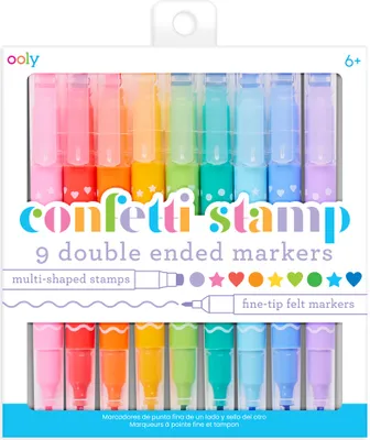 Produktbild von Doppelseitige Filzstifte mit Confetti Stamp-Stempeln – ooly