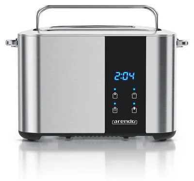 Toaster 2 Scheiben, Edelstahl, Touchscreen, 7 Bräunungsstufen, Brötchenaufsatz