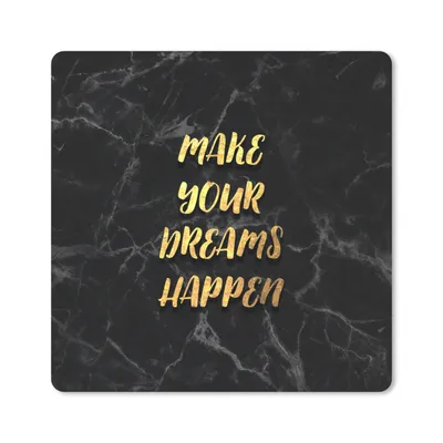 Produktbild von MuchoWow® Mauspad Mousepad Zitate - Traum - Gold - Marmor 20x20 cm - Mousepads - Maus Mat - Pad - Mausunterlage - Desk Mat - Bureauartikeln