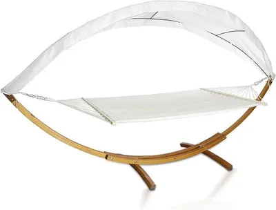 Produktbild von Hängematte Hängemattengestell Outdoor, Holz wetterfest 200×150cm Belastbarkeit max. 200 kg für Garten Balkon Strand Camping