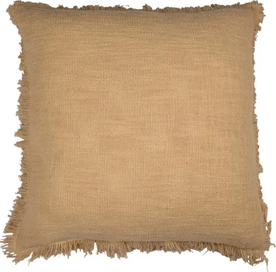 Produktbild von Kissen - Ockergelb - 45 x 45 cm - mit Fransen