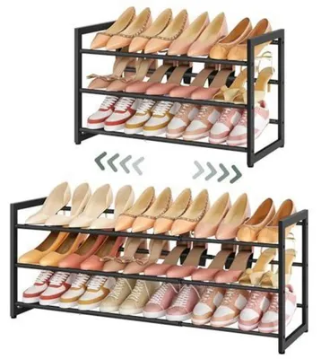Immagine prodotto di Scaffale metallico estraibile, 3 ripiani, nero, salvaspazio, robusto