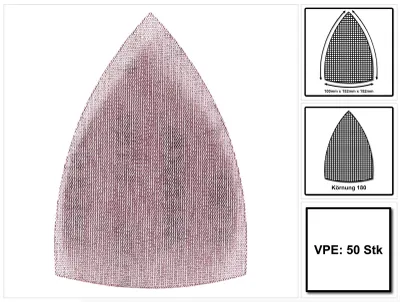 Produktbild von Mirka ABRANET Delta Schleifblätter Grip 100x152x152mm P180 50 Stk. ( 5421905018 )