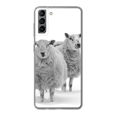 Produktbild von MuchoWow® Handyhülle Schutzhülle Hülle für Samsung Galaxy S21 Plus Schafe - Schnee - Weiß Silikon Softcase Handy Hülle - Handy-Tasche