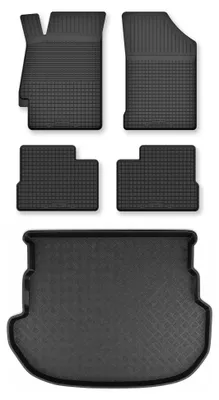 Produktbild von Gummimatten + Kofferraumwanne für Mazda 6 I GG/GY 2002-2007 (Schrägheck) – Schwarz, Semi-Universal, angepasst – Wielganizator Semi-Universal
