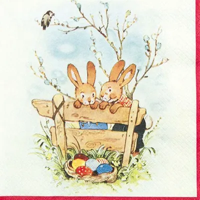 Produktbild von 20 Servietten Bunny Friends - Hasen-Freundschaft 33x33cm