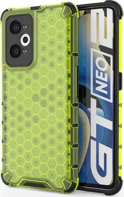 Produktbild von Mobigear Honeycomb  Realme GT Neo2 Hülle Hardcase Backcover Stoßfest - Grün