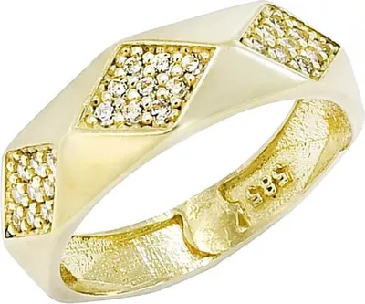 Produktbild von Ring aus 14-karätigem Gold Glare1083 mit synthetischem Zirkon, Ringgröße 48