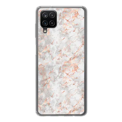 Produktbild von MuchoWow® Handyhülle Schutzhülle Hülle für Samsung Galaxy A12 Roségold - Marmor - Weiß - Gemustert Silikon Softcase Handy Hülle - Bild