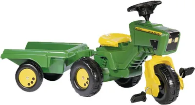 Immagine prodotto di Rolly Toys John Deere Dreirad mit Anhänger, mit Soundlenkrad, Heckkupplung