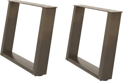 Image de vidaXL Pieds de table basse en U 2 pcs. Acier naturel 60x(42-43) cm Acier