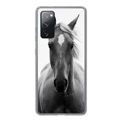 Produktbild von MuchoWow® Handyhülle Schutzhülle Hülle für Samsung Galaxy S20 FE Pferd - Tier - Schwarz - Weiß Silikon Softcase Handy Hülle - Abdeckung
