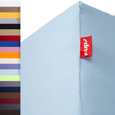 Image de r-up Passt drap-housse 130g bis 35 Höhe 090x200-100x200 jusqu’à 35 cm de hauteur bleu clair 100 % coton 130 g/m²