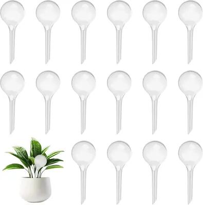 Productafbeelding van 16 stuks irrigatieballen voor planten, 70 ml transparante gietballen, transparante potplanten, zelfbewatering, 13 x 5 cm, planten, irrigatie