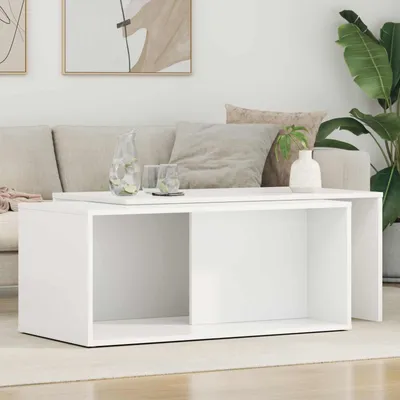 Productafbeelding van Maison Exclusive - Set van 2 salontafels, wit, 90 x 48 x 40 cm, houtvezel