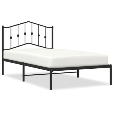 Obrázek produktu pro Kovový rám postele s čelem černý 100 x 190 cm
