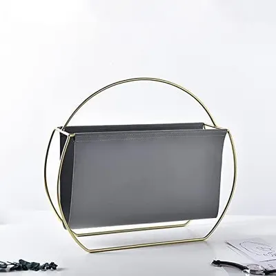 Produktbild von Magazinhalter Leder Optik 1 Stück, Vierstufiger Zeitungsständer Mit Schrägen Fächern, Für Wohnzimmer Büro Und Schlafzimmer