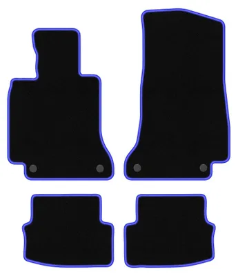 Immagine prodotto di Tappetini in moquette per Mercedes Classe C W205 dal 2015 (coupé/cabrio) – set 4 pezzi, nero/blu, su misura – Wielganizator CARLUX