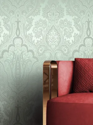 Produktbild von NEWROOM Tapete Grün Vliestapete Leicht Glänzend - Barocktapete Barock Mint Ornament Prunk Glamour