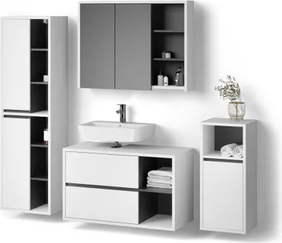 Produktbild von Badmöbel-Set Livinity Vomano Weiß 4 Teile, Model 52751