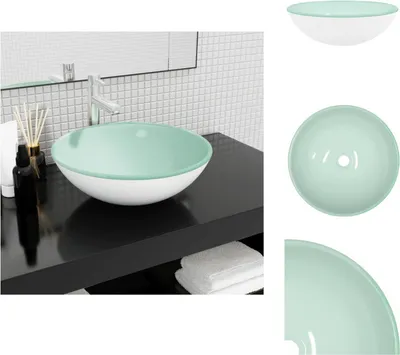 Zdjęcie produktu dla vidaXL Umywalka ze szkła hartowanego 42x14 cm biała - Umywalka łazienkowa