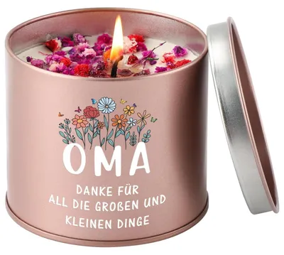 Immagine prodotto di Candela in vetro, profumo di lavanda, cera di soia, 266 grammi, durata di circa 50 ore