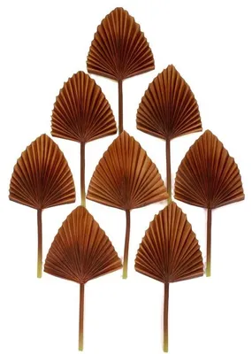 Produktbild von 8 Stück Goldene Kunstpalmenblätter, Biegsame Stiele, Dekoration