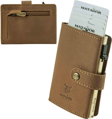 Produktbild von MATADOR Leder Slim Wallet MIAMI Kartenhalter RFID Hell Braun
