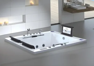 Zdjęcie produktu dla Wanna z hydromasażem Whirlpool Sprudelwanne Whirlwanne Basen Wellness 186x150 cm