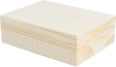 Imagen del producto de Caja de madera maciza de pino, de 16x12x5 cm, de color natural, ideal para proyectos de bricolaje y decoración