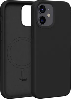 Image de Etteri Etui en silicone Mag pour iPhone 12/12 Pro 6,1 Etui pour téléphone portable Noir