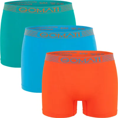 Produktbild von Gomati Herren Seamless Pants (3er Pack) Nahtlose Boxershorts aus Microfaser-Elasthan - Petrol Orange Azure XXL