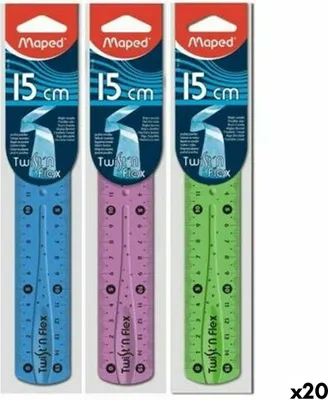 Obrázek produktu pro Sada pravítek Maped Twist'n Flex Coloured 15 cm 20 kusů