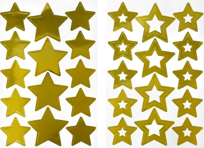 Produktbild von Oblique Unique 28 Sterne Sticker Stern Aufkleber für Weihnachten Weihnachtsdeko Geschenkdeko Basteln Glänzend - gold