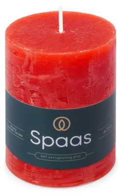 Obrázek produktu pro Spaas Rustikální svíčka ve tvaru kůlovníku, 70/95 mm, 35 kusů - červená